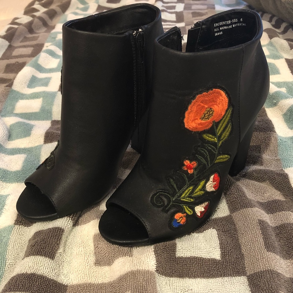 Charlotte Russe Floral Ankle Booties